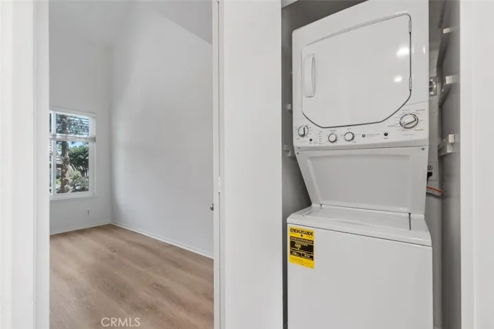Washer and dryer conveniently located next to the bedroom.