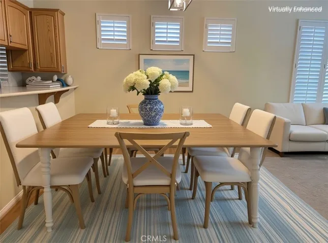 Staged dining room