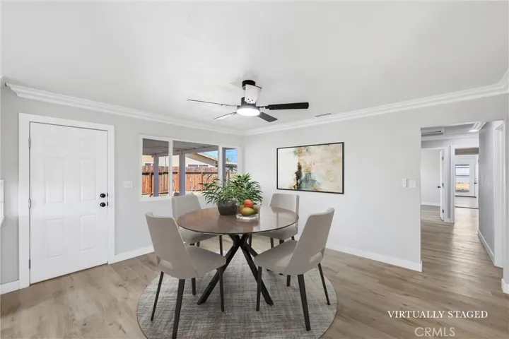 virtually staged dining room