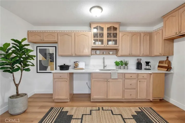 Kitchen has stainless steel appliances