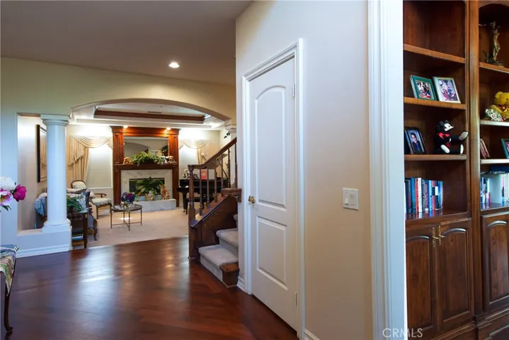 Entryway with two story ceilings