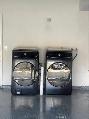 High end smart washer and dryer in garage