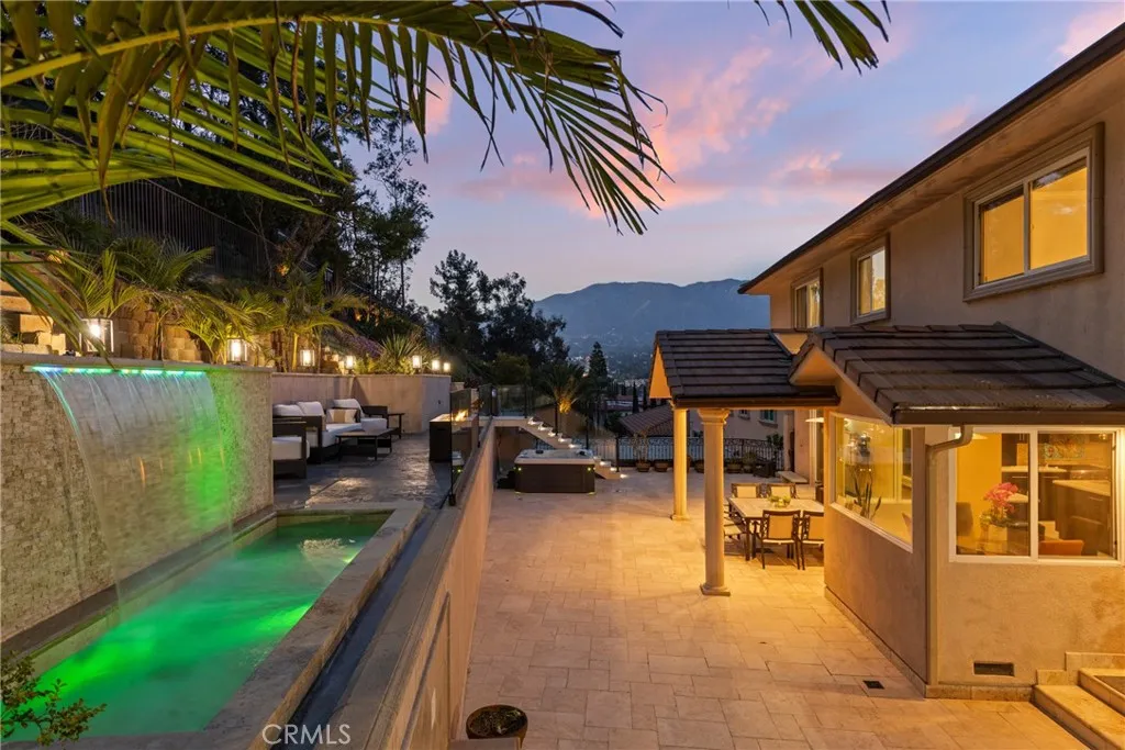 Backyard Firepit and Waterfall