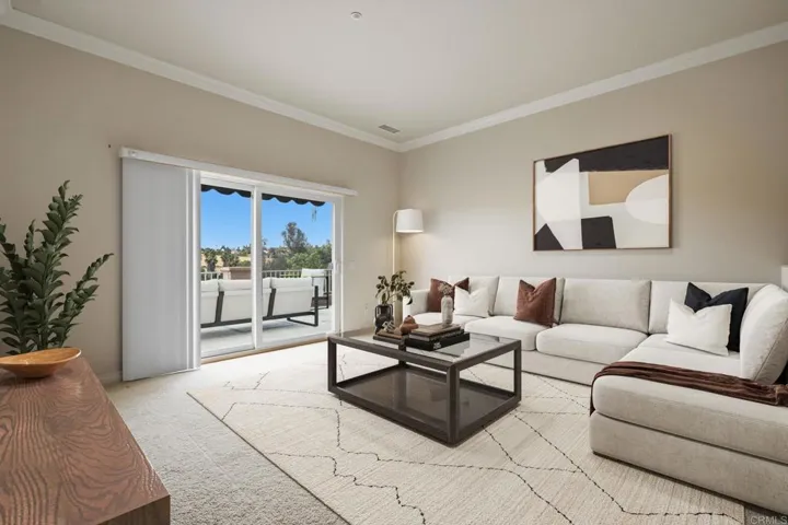 Virtually staged living room