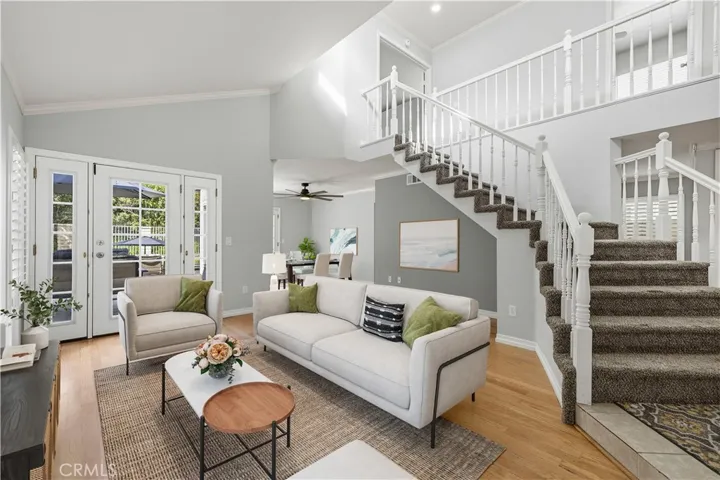 Virtually Staged Living Room and Dining Room