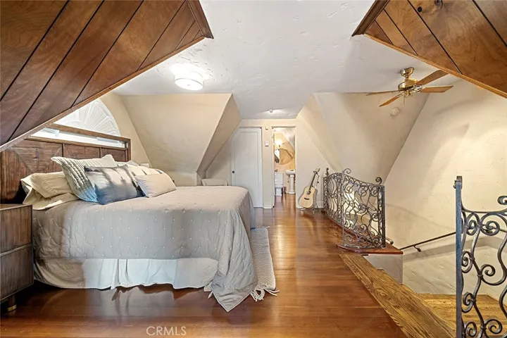 A creative space upstairs with walk in closet and half bathroom. This could be used as a bedroom or casual living area or an artists retreat to paint, play music, write or maybe a craft room. You decide.