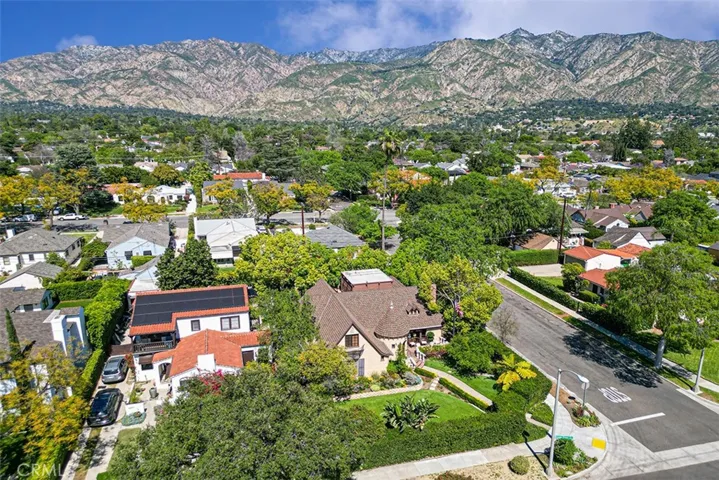Pasadena with the foothills. The home is in the middle at the corner of Martelo and Orange Grove.