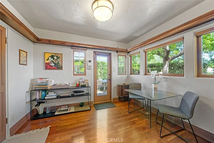 Breakfast nook near the exterior door.
