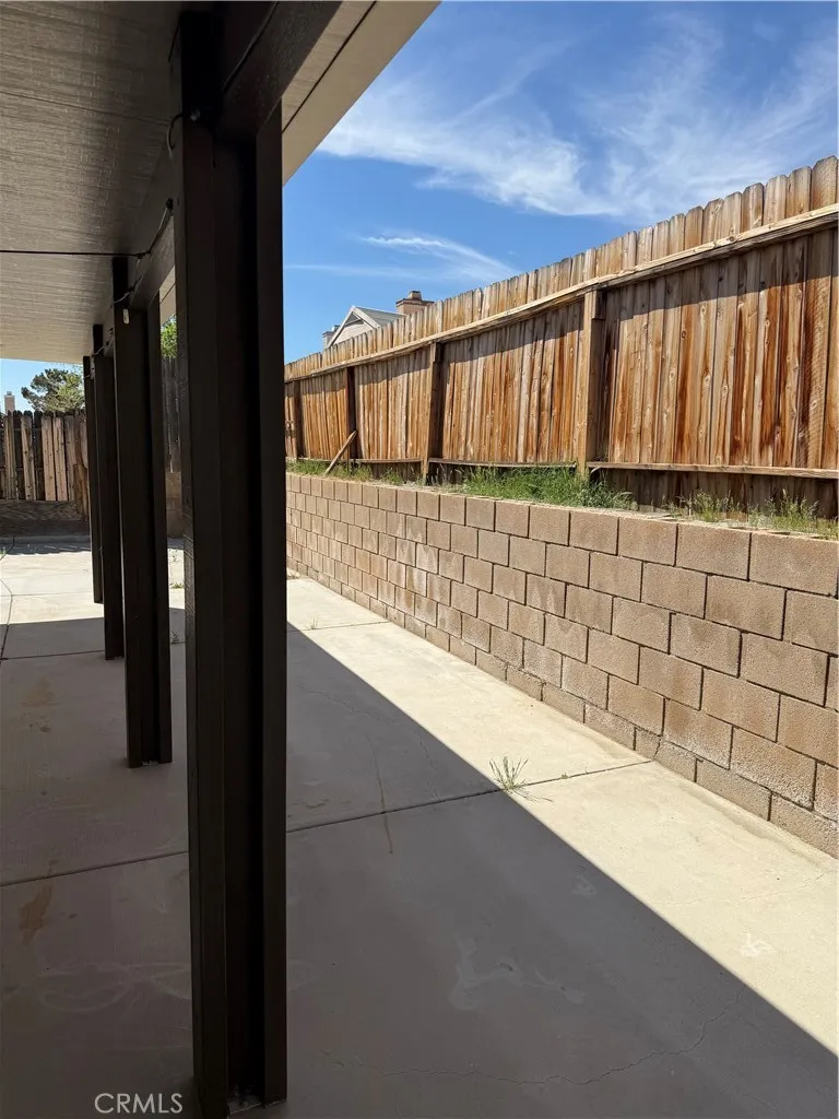 Large concrete patio
