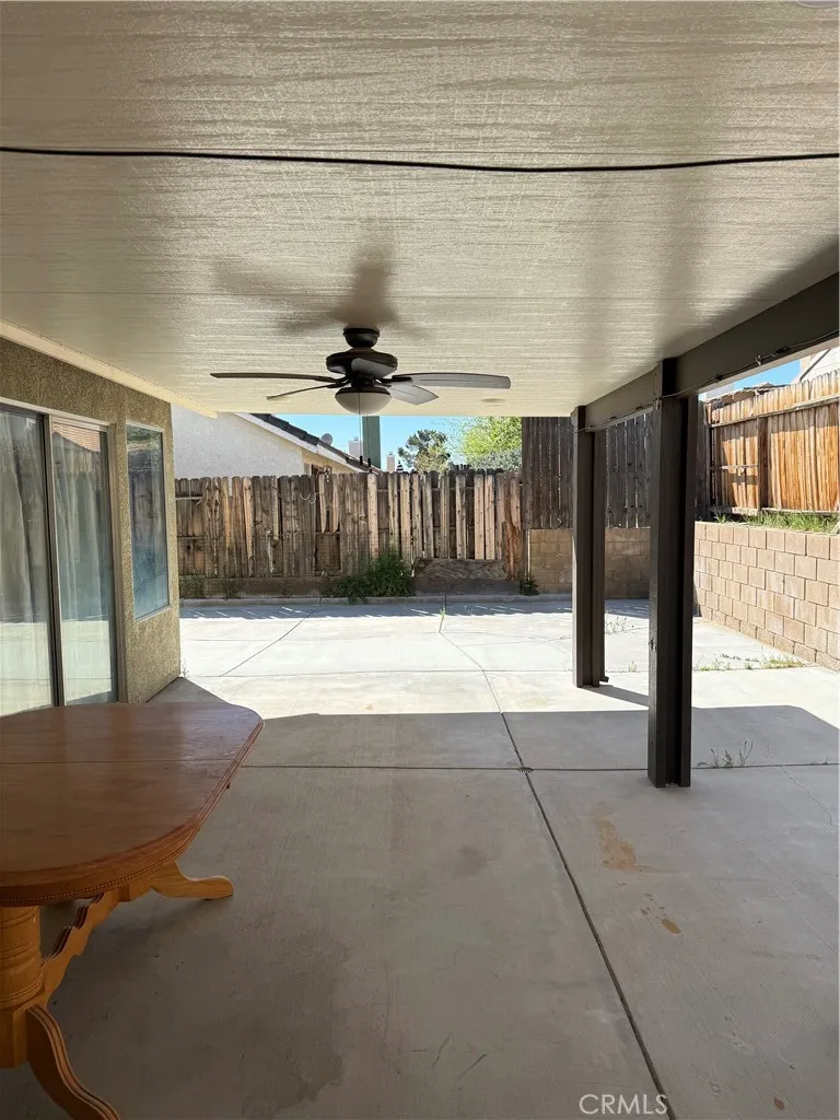 Large concrete covered patio