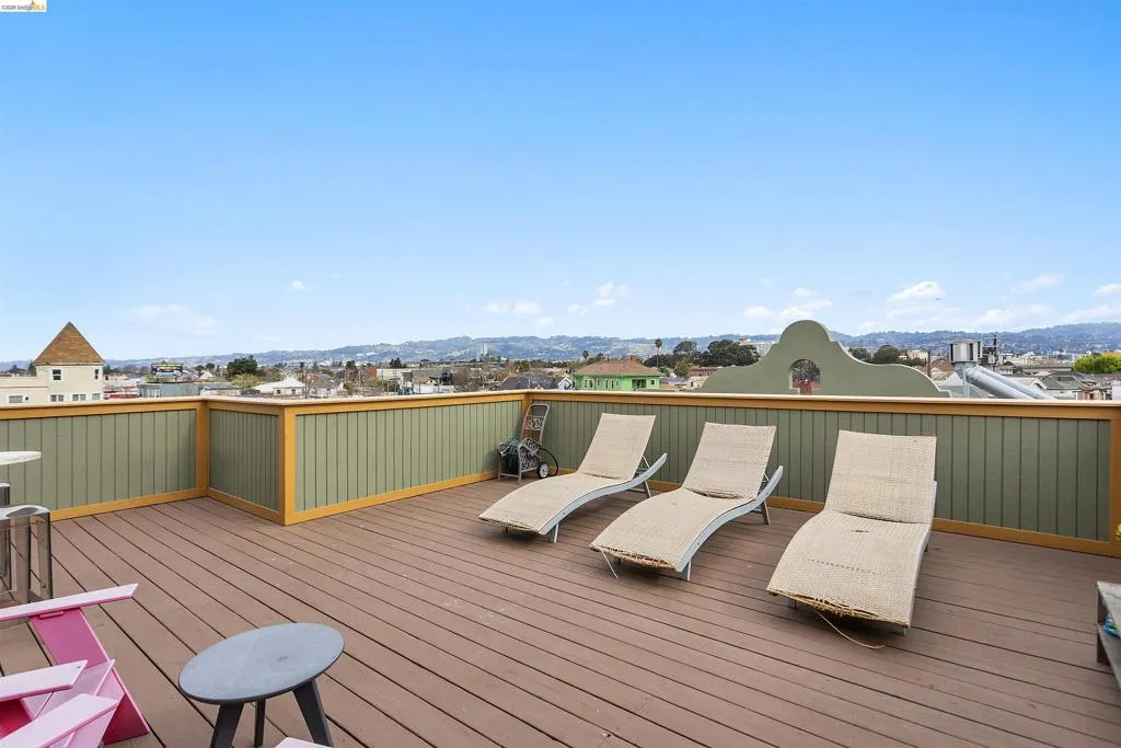 Deck with a residential view