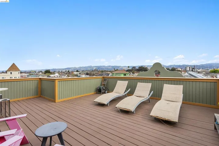 Deck with a residential view