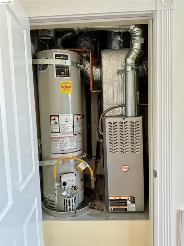 Utilities featuring secured water heater and heating unit