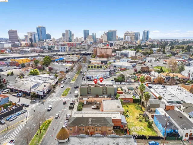 Aerial view of skyline