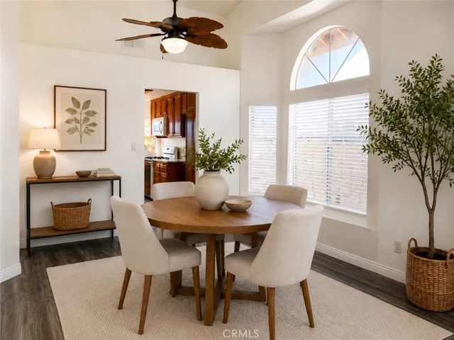 Digitally staged dining area