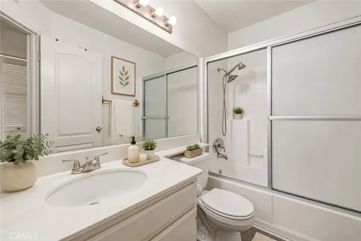 Digitally staged hall bath
