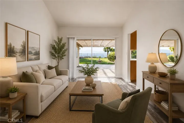 Digitally staged family room