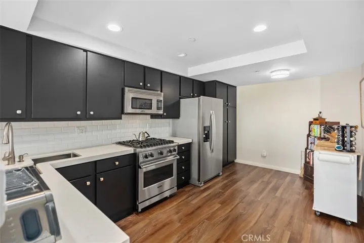 Upgraded appliances in the remodeled kitchen.