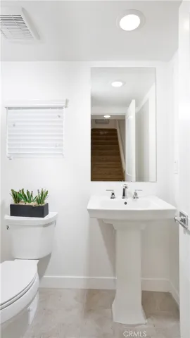 powder bath on the second floor