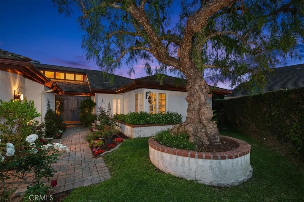 Enjoy the magic of your front entry patio at night!