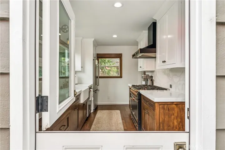 Dutch door leading from the kitchen to the decking