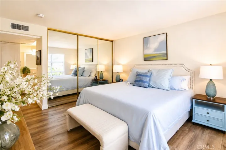 Comfortable bedroom with warm tones