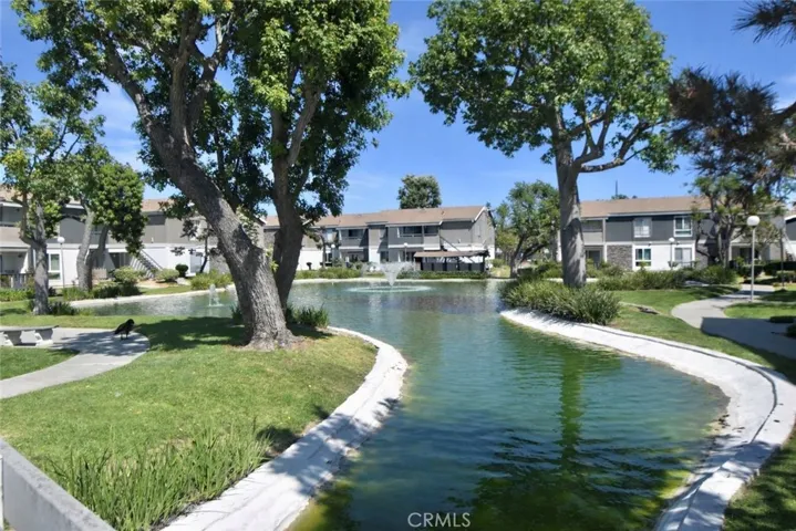 Beautiful community pond and pathways
