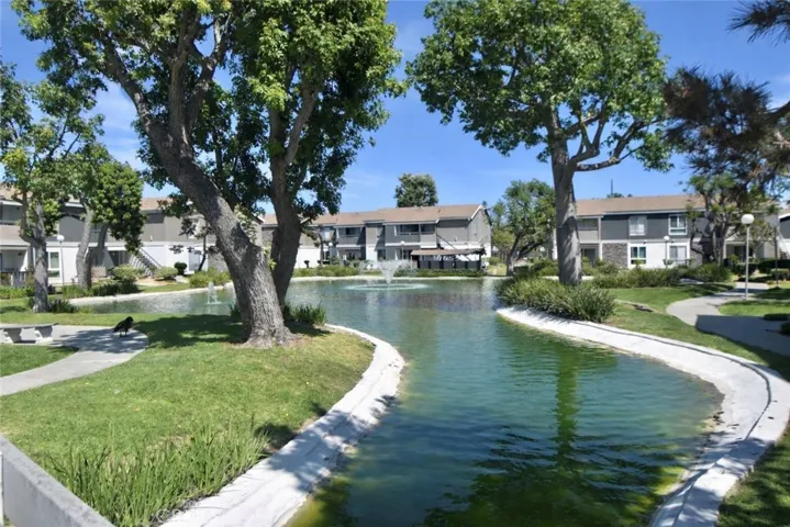 Beautiful community pond and pathways

