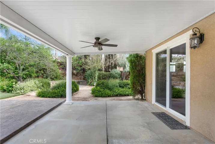 Covered patio off of kitchen