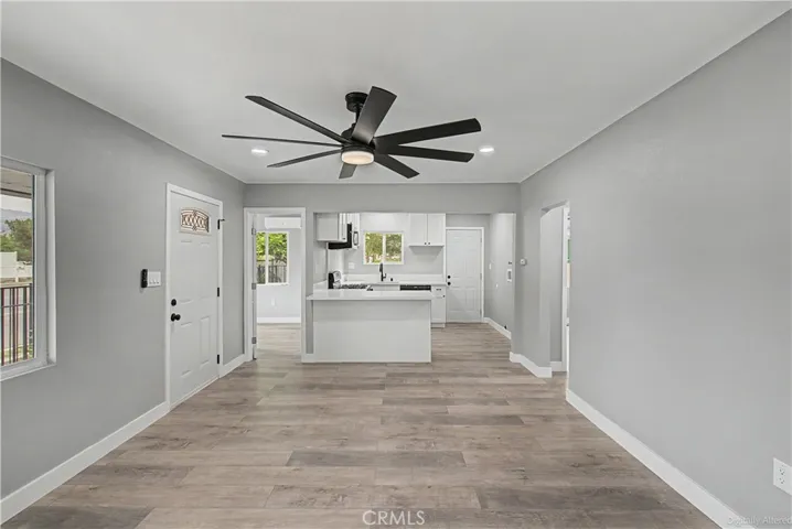 kitchen and living room