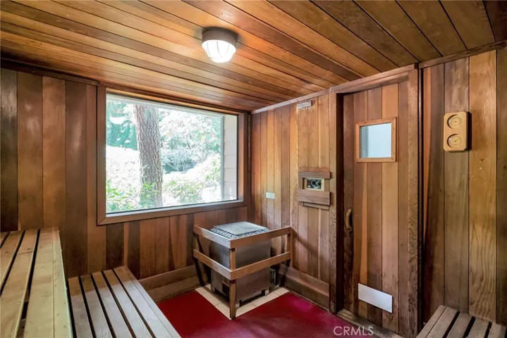 Community sauna within pool area