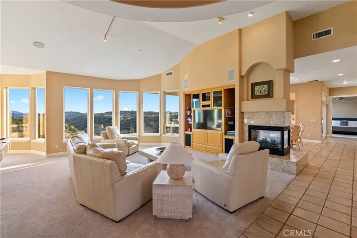 Living room capturing incredible views