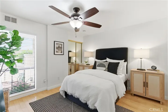 Two mirrored doors in the bedroom!