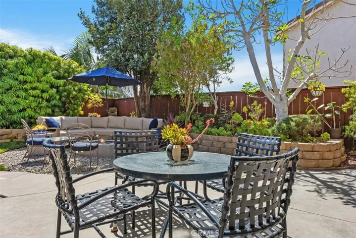 Shaded patio area with plenty of room to entertain