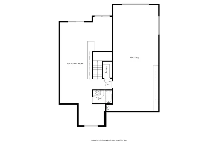 Lower level with private entrance, full bathroom and workshop