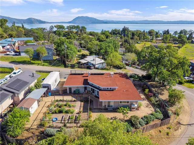 Aerial image showing tar & gravel roof.
