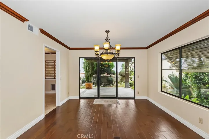 Dining room with sliding doors to patio