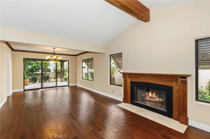 Oak fireplace in living room