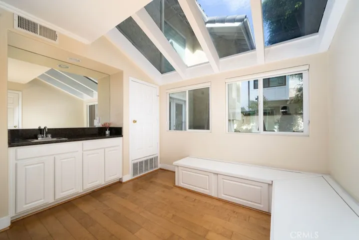 Built-In Seating with Glass Ceiling to look at the stars on a clear night