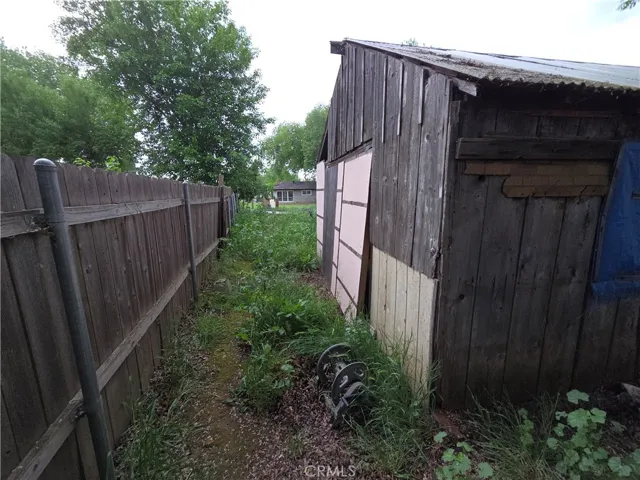 South side of single car detached garage.