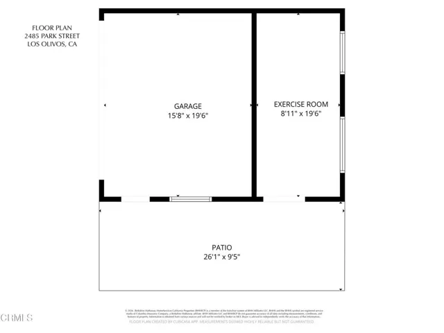 Floor Plan for 2485 Park Street - Garage