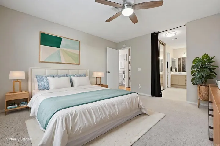 Main bedroom virtually staged