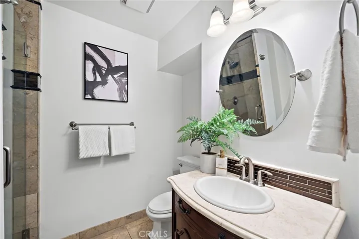 Downstairs bathroom with shower