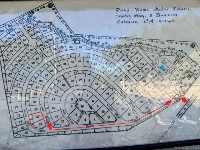 I have added the arrows for the location of the home in the park.