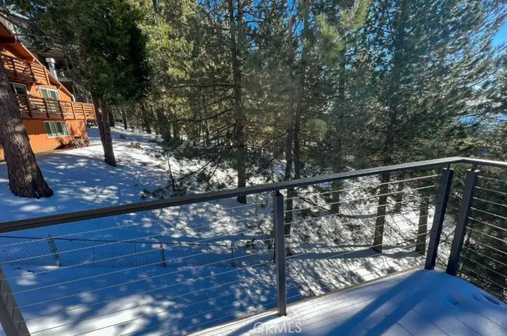View of the side yard during snow season