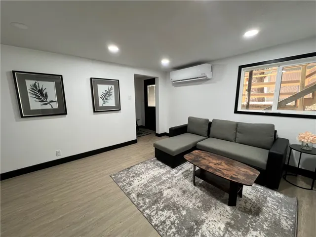 Living room with minisplit system for yearround comfort