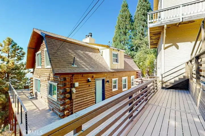 The log cabin is the main unit of the property.