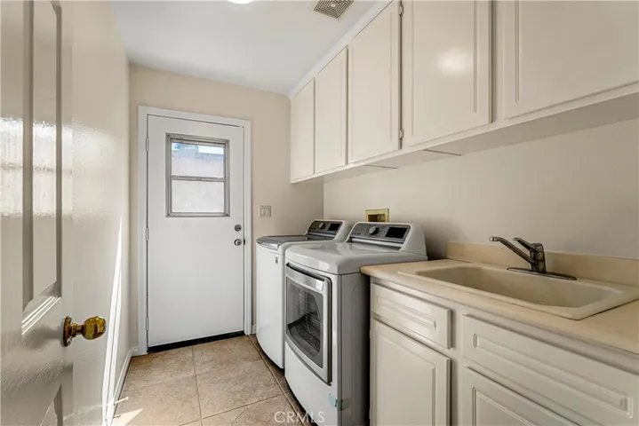 GREAT TO HAVE SEPARATE AND SPACIOUS LAUNDRY ROOM WITH UTILITY SINK AND DIRECT ACCESS TO BACKYARD