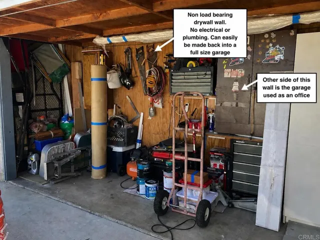 Garage door intact.