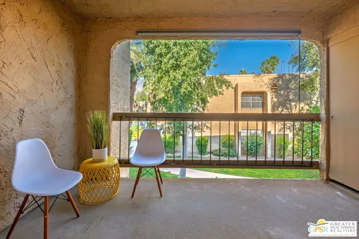 Front patio for enjoying a cup